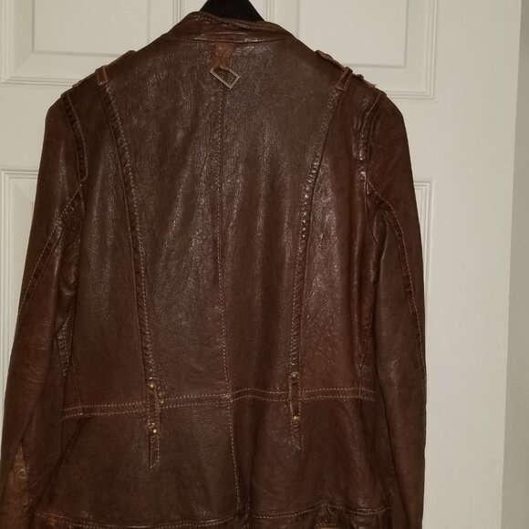 Danier Brown Leather Jacket Size Small - Picture 3 of 4